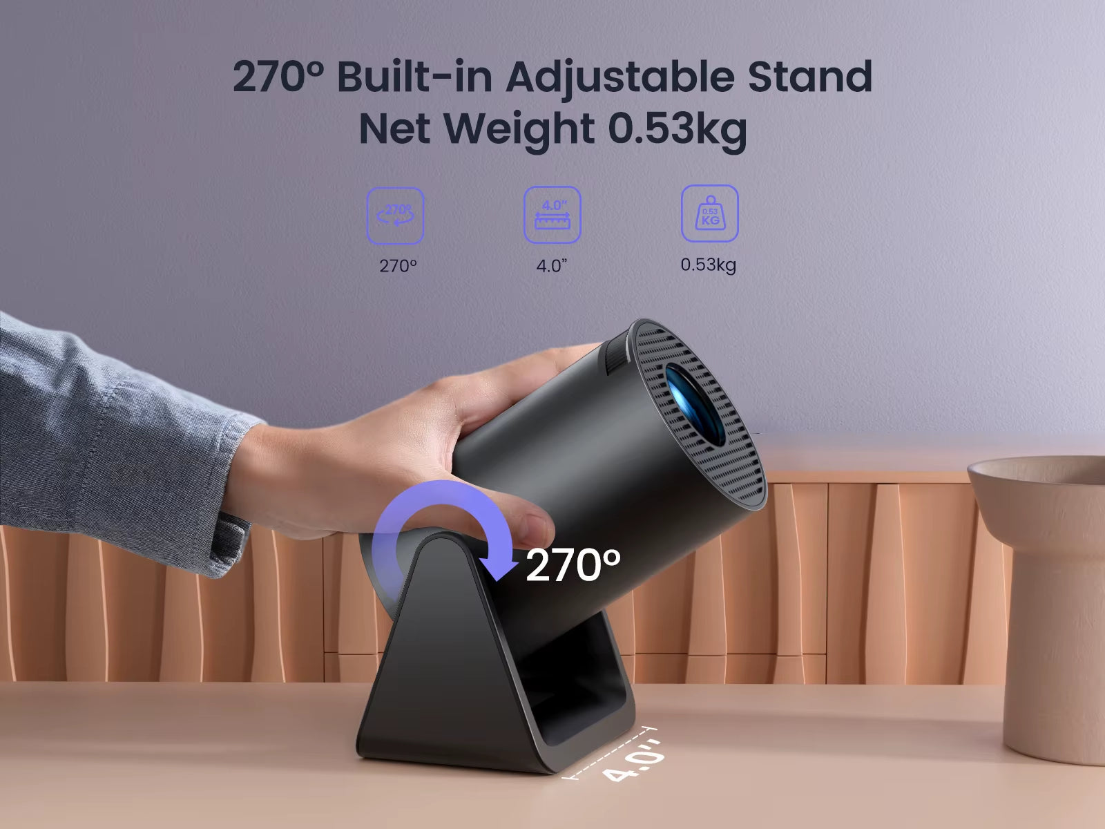 L1 Mini Projector 1080P Support 300 ANSI Android 11 Wifi Bluetooth Projector Auto Keystone Home Projector Portable