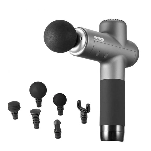 VEVOR Deep Tissue Massage Gun – 8 Speed Levels, 6 Heads, 16V 2500mAh Battery
